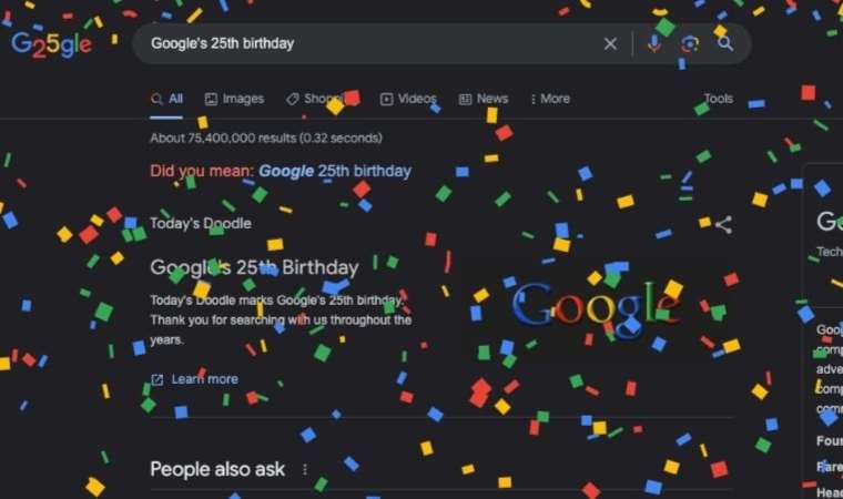 Google 25’inci yaşını kutluyor
