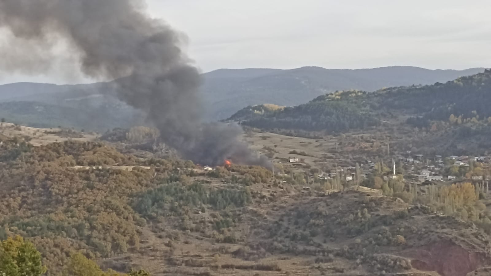 Kastamonu'da köyde yangın: 40 ev ve ahır alevlere teslim oldu