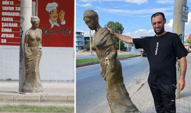 Altın Portakal’ın simgesi ‘Venüs’, hurdacıdan alınıp yol kenarına ‘süs’ yapıldı