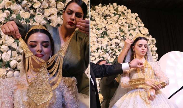 Ağırlığından hareket edemedi: Aşiret düğününde 7 kilo altın takıldı