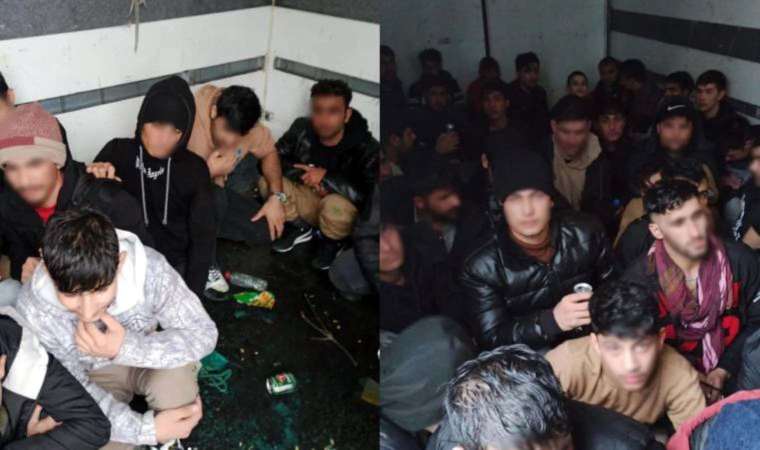 Kargo görünümlü araçta kaçak göçmenler yakalandı!