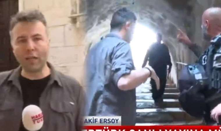 Canlı yayına yansıdı… Gazeteci Mehmet Akif Ersoy’un kameramanı Emre Altun’a, İsrail polisinden ‘coplu’ müdahale!