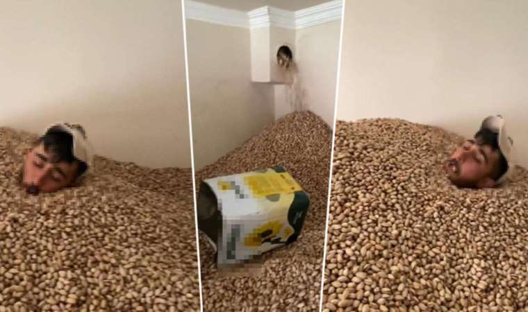 İçinde yüzdü, ağzına alıp tükürdü… Fıstık deposundaki görüntüler tepki topladı