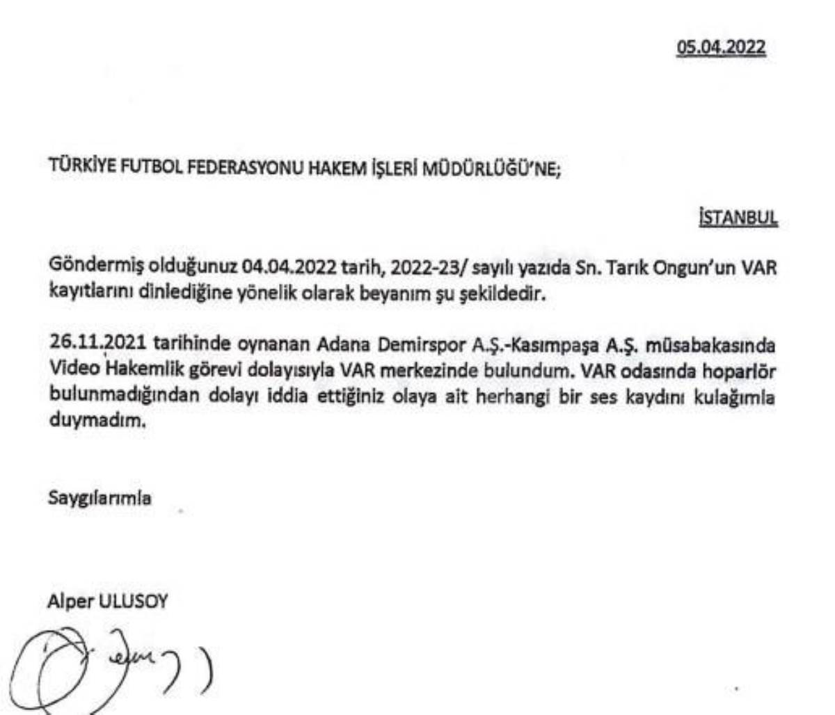 Hakem Tarık Ongun'un VAR kayıtlarını dinlediği iddia edilmişti: TFF konuyla ilgili 14 sayfa tutanak yayınladı!