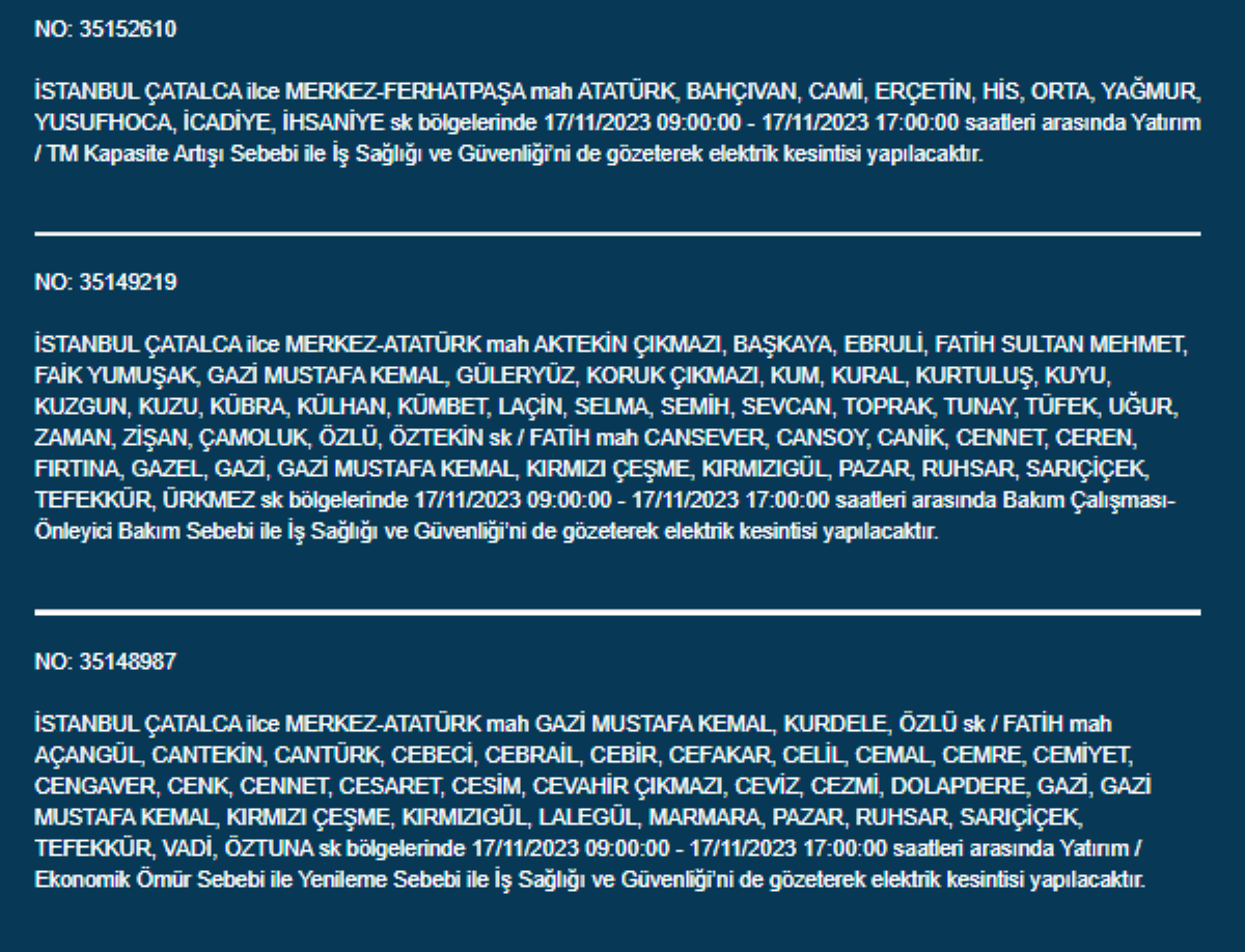 İstanbul'da 32 ilçede elektrikler kesilecek: 17 Kasım elektrikler ne zaman gelecek? Hangi ilçelerde elektrik kesilecek?