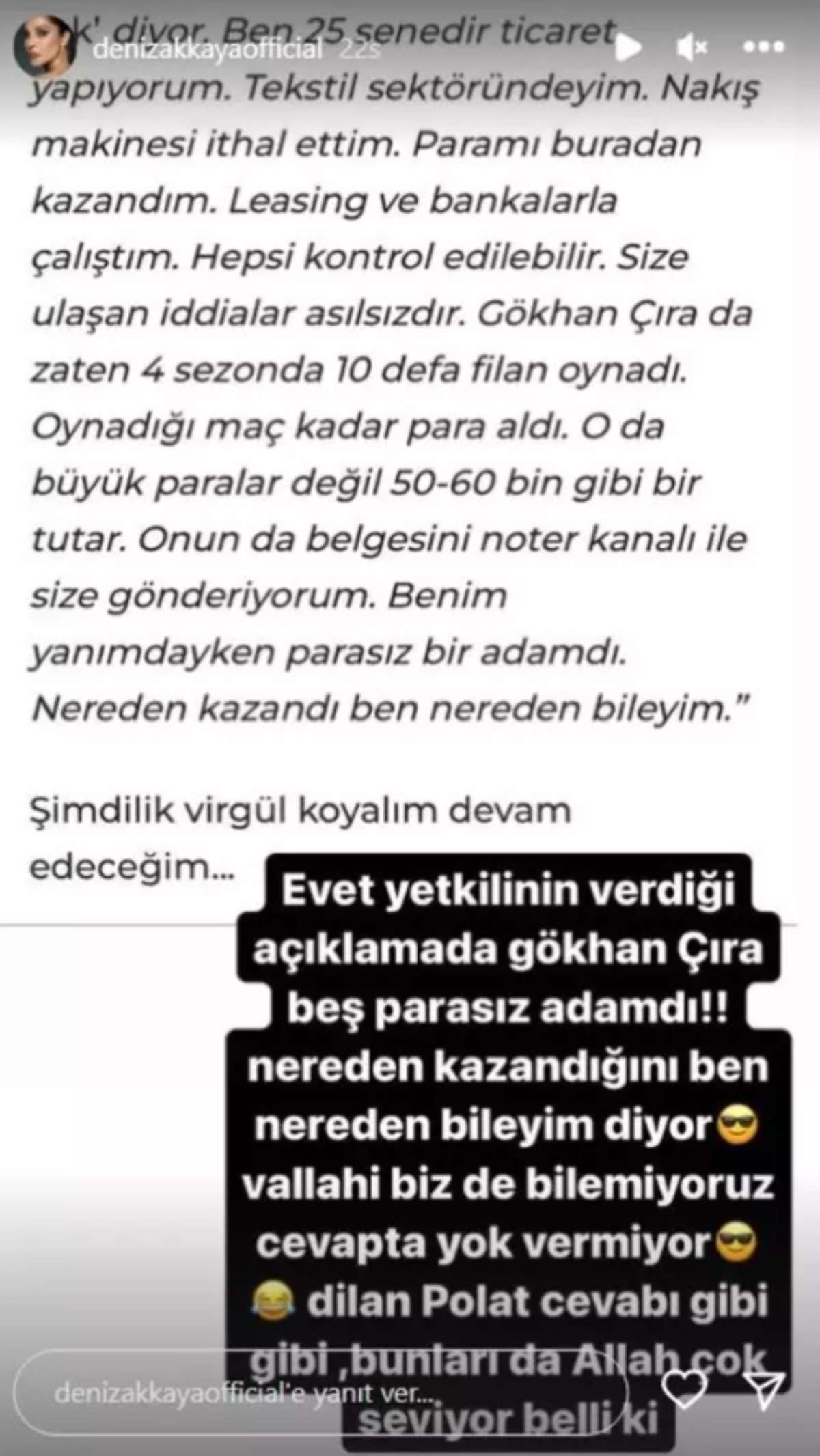 Deniz Akkaya'dan Selin Ciğerci ve Gökhan Çıra hakkında bomba iddia: 'Dilan Polat cevabı gibi, bunları da Allah çok seviyor belli ki'