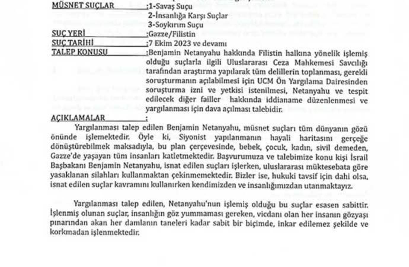 AKP’li avukatlardan Netanyahu hakkında suç duyurusu