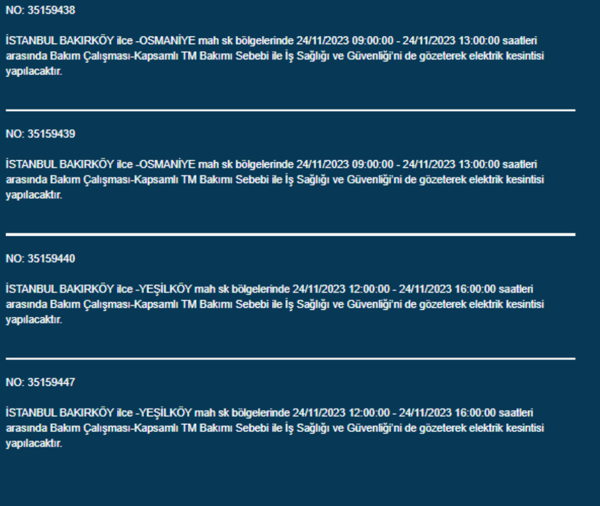 İstanbul'da 34 ilçede elektrik kesintisi: İstanbul'da bugün elektrik kesintisi yaşanacak ilçeler hangileri? İstanbul'da elektrikler ne zaman gelecek?