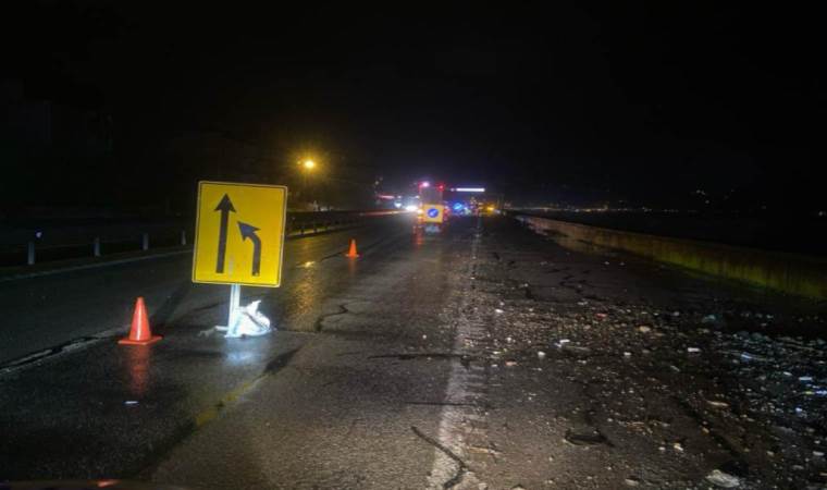 Giresun’da fırtına etkili oldu… Duvar yıkıldı, yol çöktü!