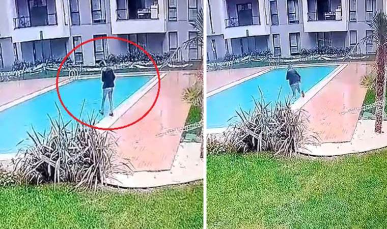 Kurye teslimat için gittiği sitede ‘havuza’ düştü