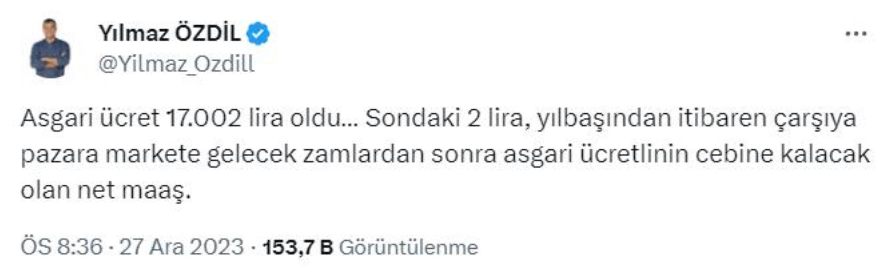 Asgari ücretteki 2 TL sosyal medyada gündem oldu