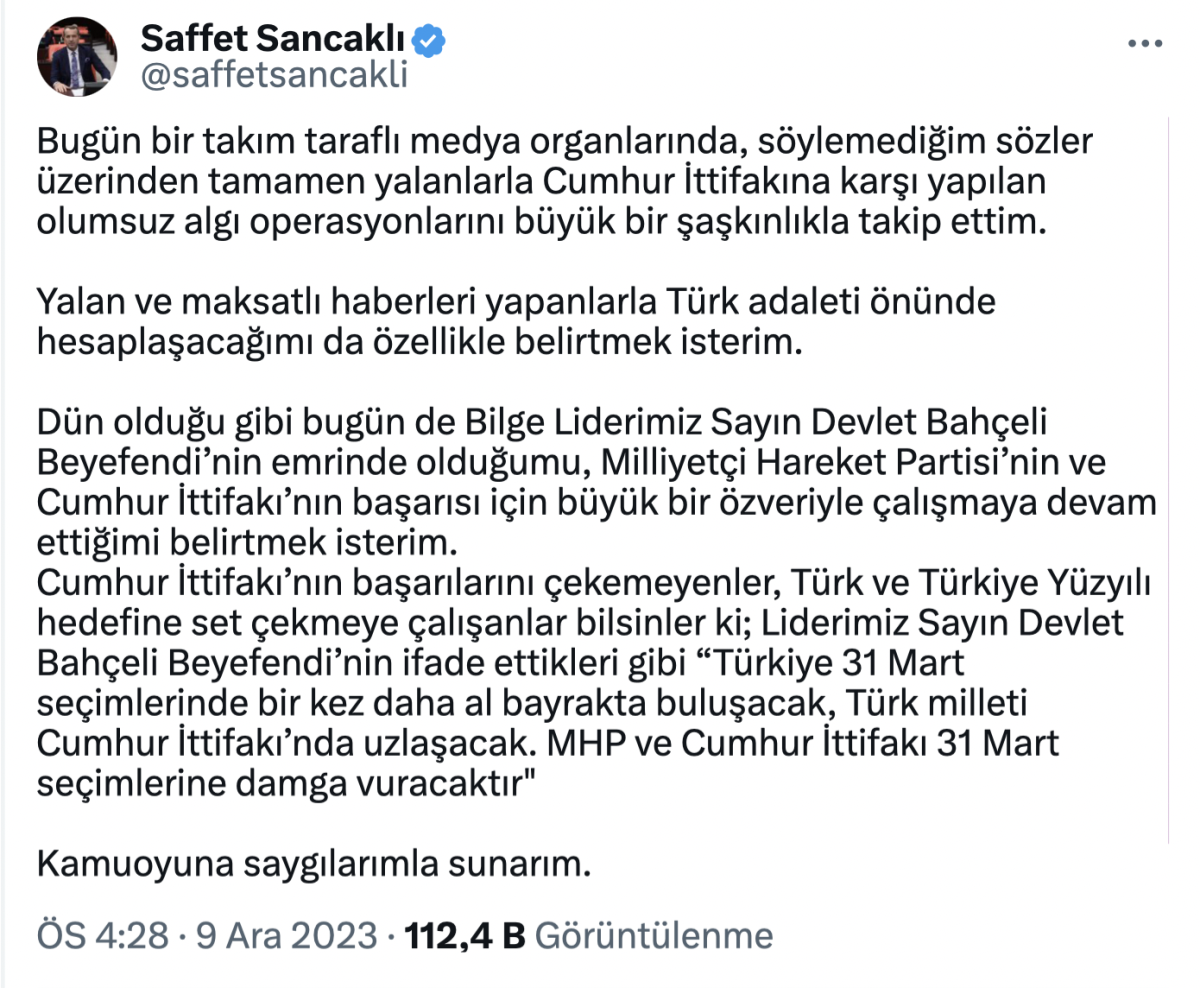 Son Dakika... MHP'li Semih Yalçın açıkladı: Saffet Sancaklı’nın partiden istifası istendi