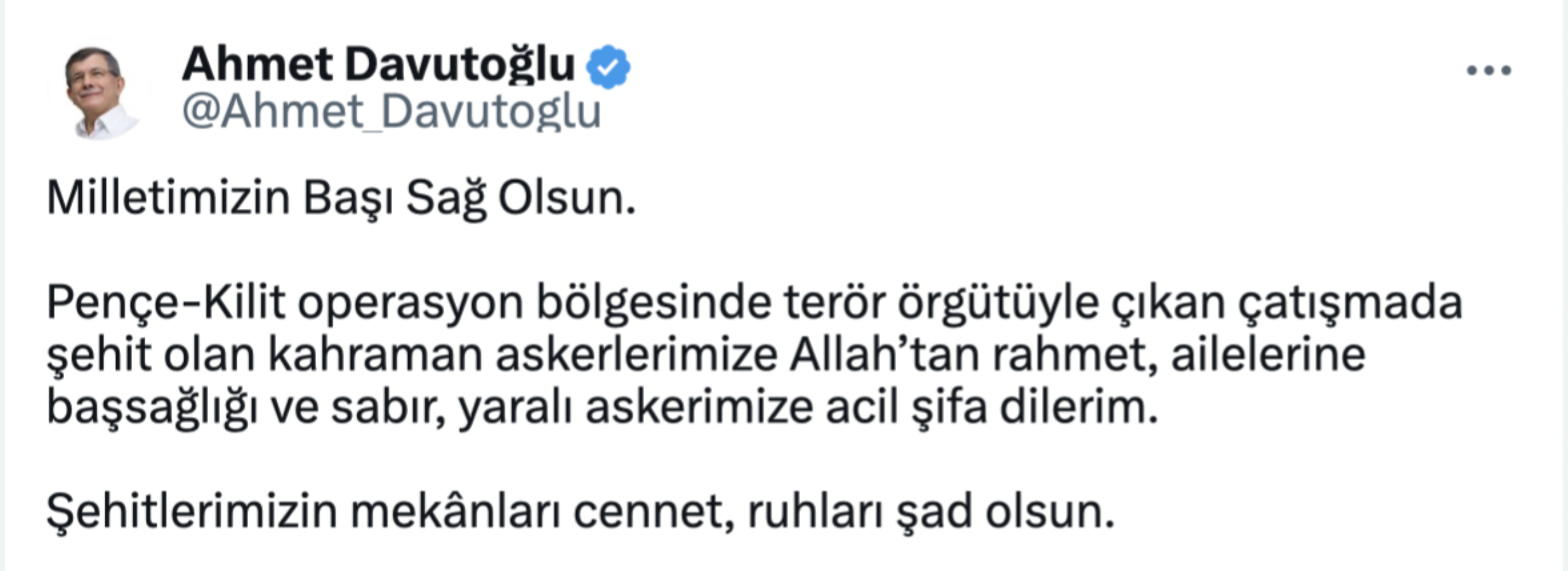 Siyasilerden şehit askerler için başsağlığı mesajı