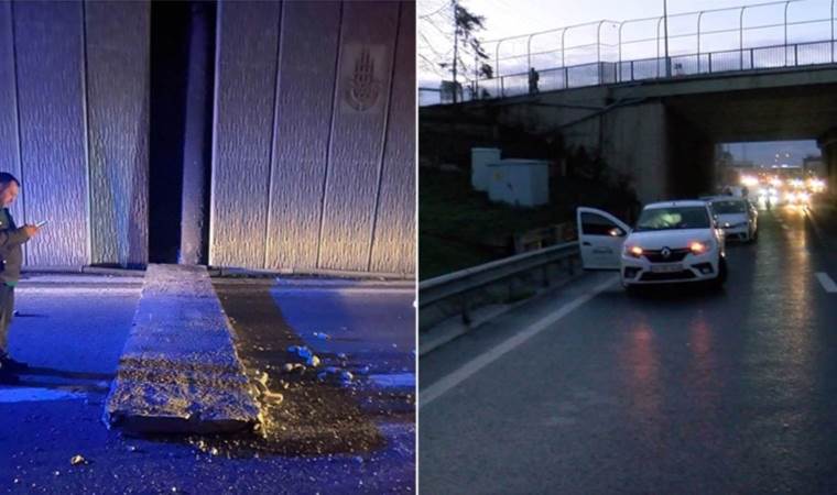Bağcılar’da altgeçitin duvarından beton düştü: Araçlar zarar gördü!