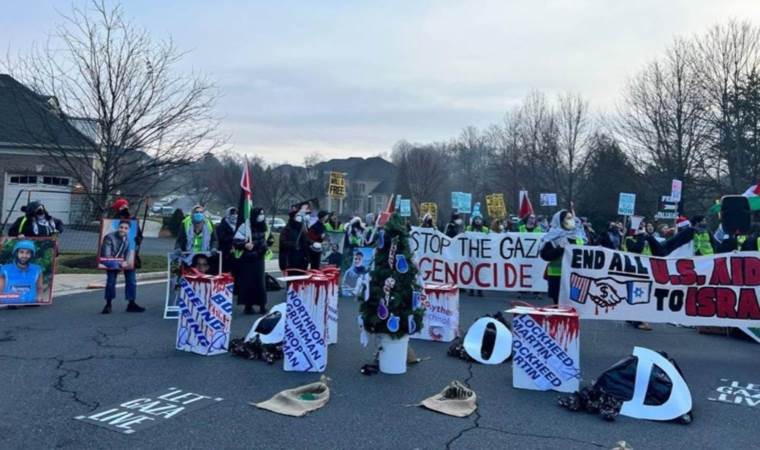 ABD’li yetkililere evlerinde Filistin protestosu