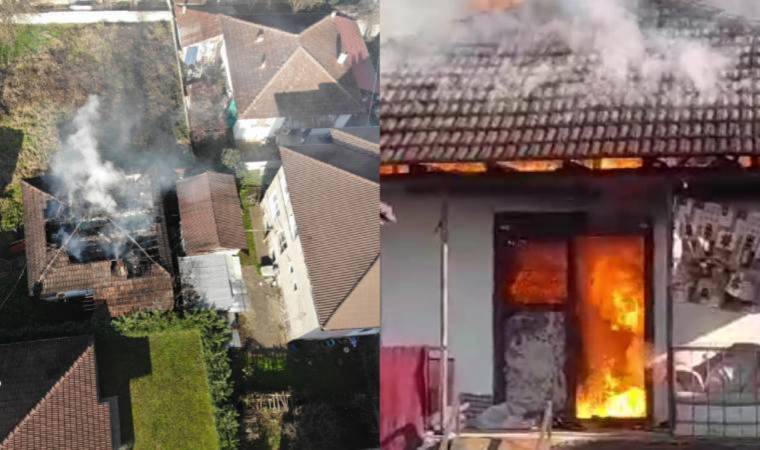 Düzce’de soba yangını… Ev alev topuna döndü!