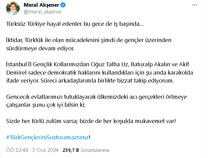 İYİ Partili üç genç broşür dağıtırken gözaltına alındı: Meral Akşener tepki gösterdi