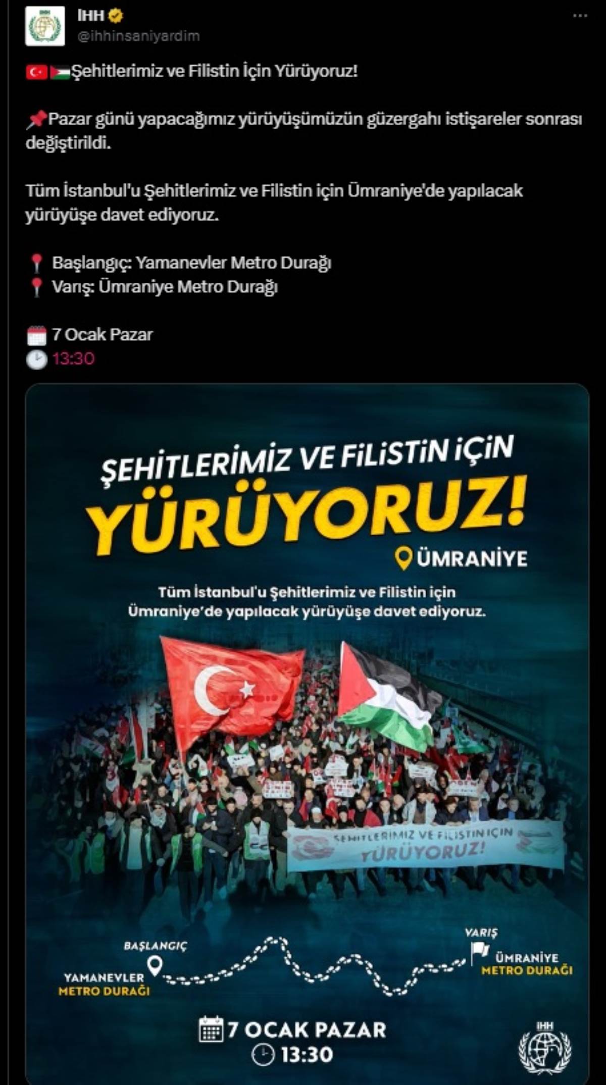 İHH'nın Kadıköy yürüyüşünün adresi değişti, gericiler birbirine girdi: 'Kadıköy'e giremeyip Gazze'yi kurtarmayı mı amaçlıyoruz?'