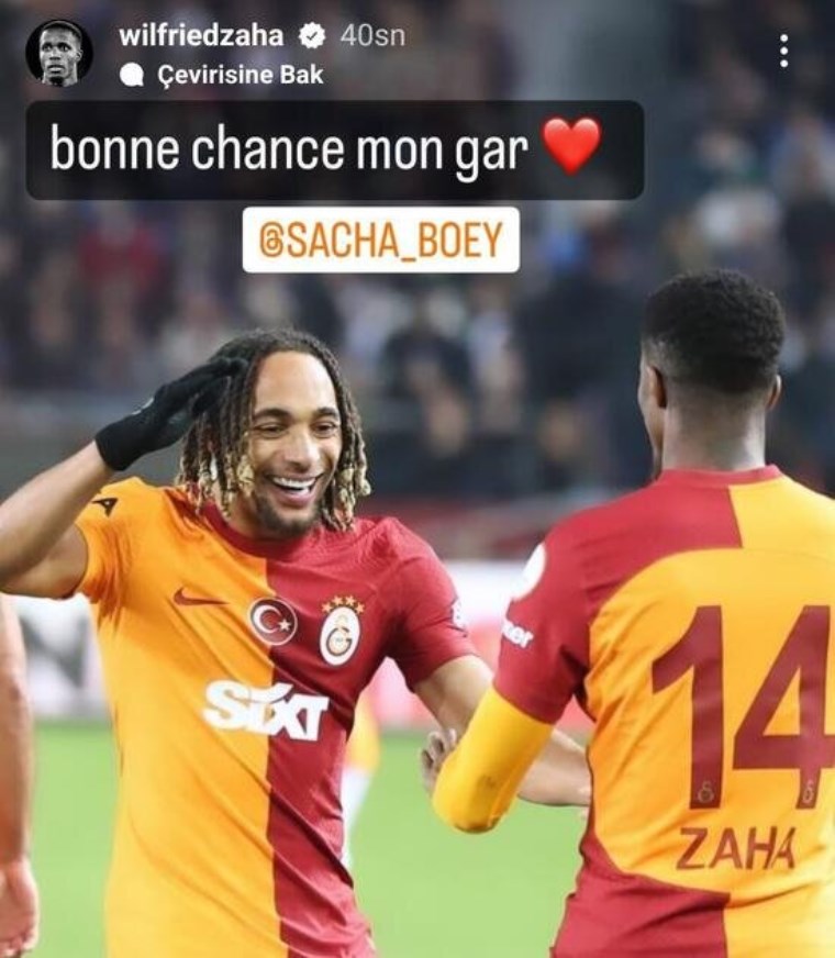 Galatasaraylı Kerem Aktürkoğlu ile Wilfried Zaha'dan Sacha Boey'a veda!