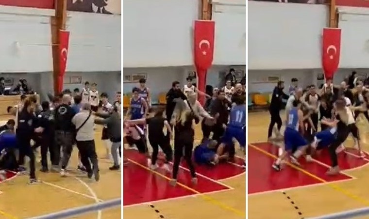 Bursa’da olaylı maç: Basket sahası boks ringine döndü!