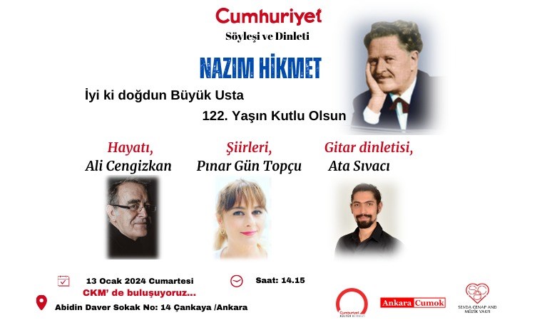 Nazım Hikmet’i Anma ve Sanat’ etkinliği CKM’de