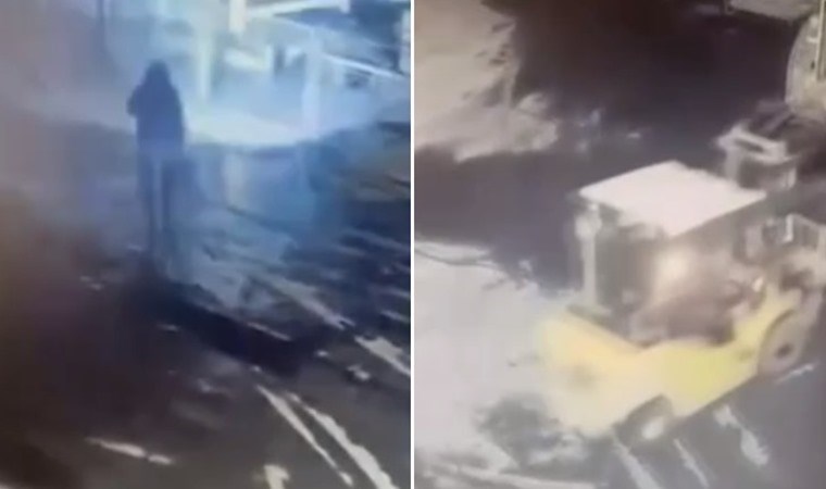 İşyerlerinden forklift çaldı: Görüntüleri ortaya çıktı