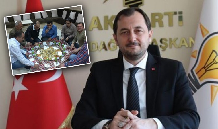 AKP’nin Tekirdağ Büyükşehir Belediye Başkan Adayı Cüneyt Yüksel’in ‘maklube’ sofrasındaki fotoğrafı ortaya çıktı