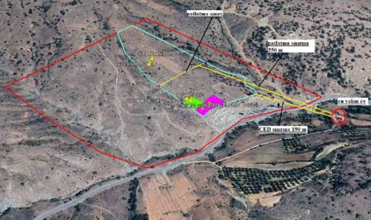 Bakanlık yurttaşların evine 350 metre mesafede dinamit patlatacak