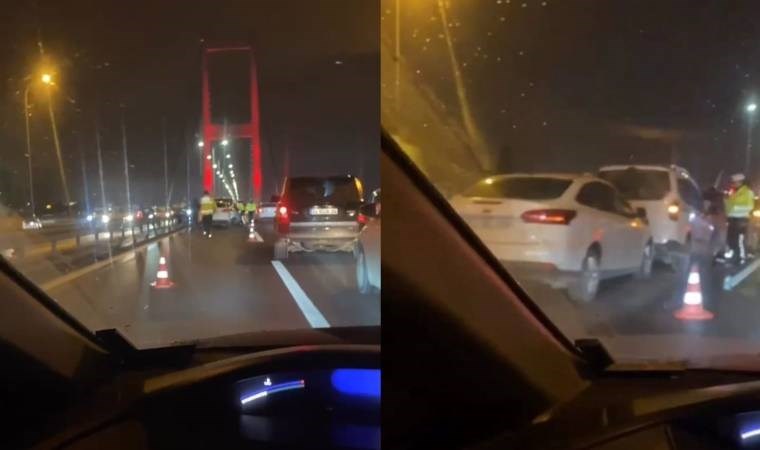15 Temmuz Şehitler Köprüsü’nde zincirleme kaza: 6 araç birbirine girdi!
