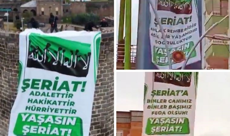 Konya’dan sonra Diyarbakır… Sokaklara ‘Yaşasın şeriat’ pankartları astılar
