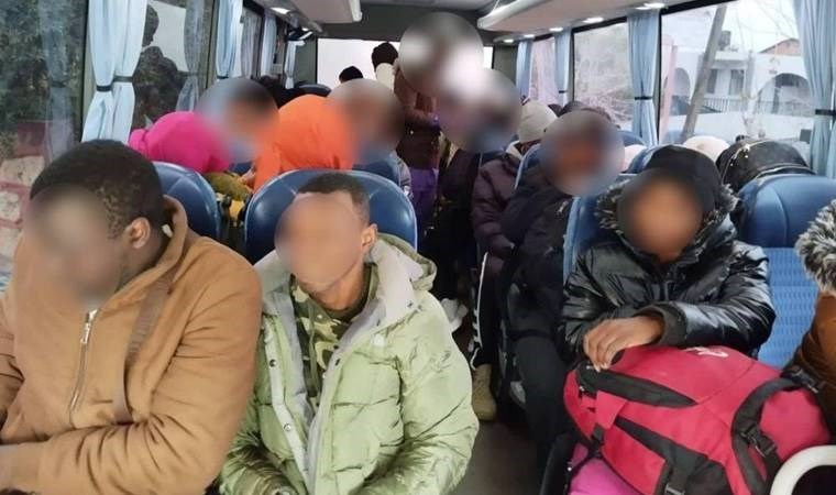 Pansiyondan 43 kaçak göçmen çıktı