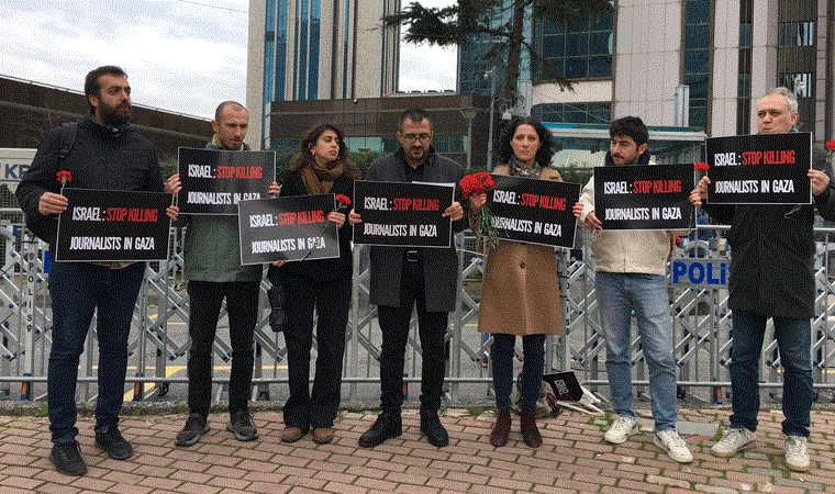 TGS Gazze’de öldürülen gazeteciler için toplandı: ‘Tarihin en büyük gazeteci katliamı’