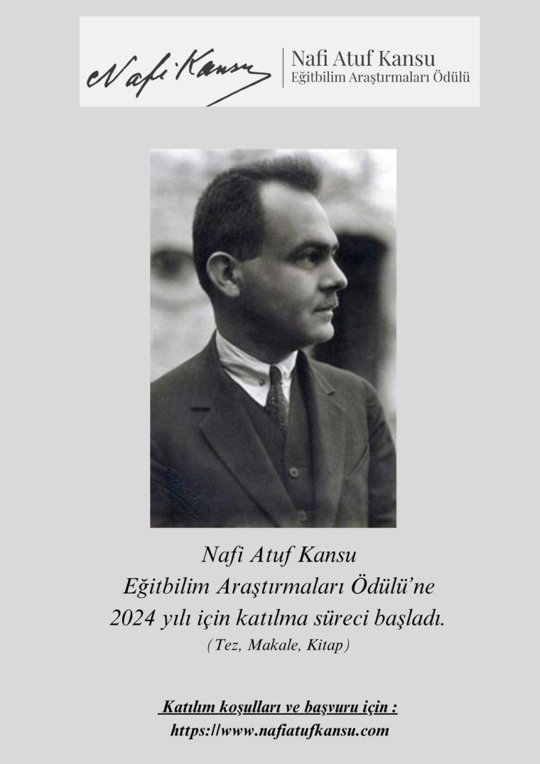 Nafi Atuf Kansu Eğitbilim Araştırmaları Ödülü için katılım süreci başladı