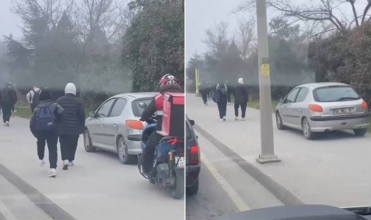 Cadde yerine kaldırımdan gitti: Yayalardan yol istedi!