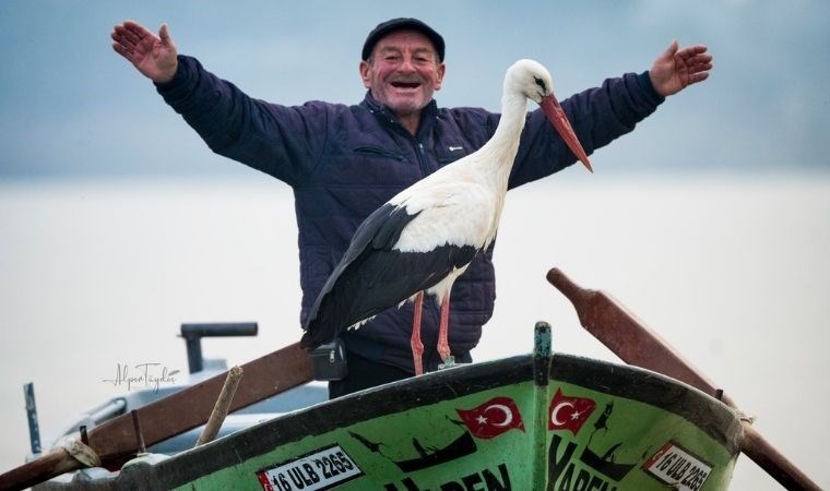 Yaren Leylek 13. yılda da balıkçı Adem amca ile buluştu