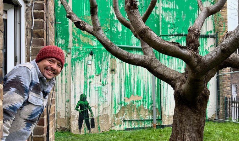 Banksy duvarına resim yaptı: Bir anda ünlendi