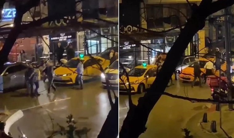 Anbean kameraya yansıdı… Taksici ile yolcu arasında kavga!