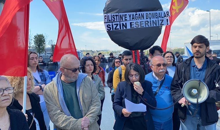 TKH’den MÜSİAD önünde eylem: Filistin’e yağan bombalar sizin eseriniz!