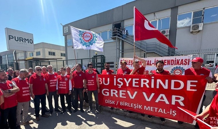 Purmo metal fabrikası işçileri greve çıktı
