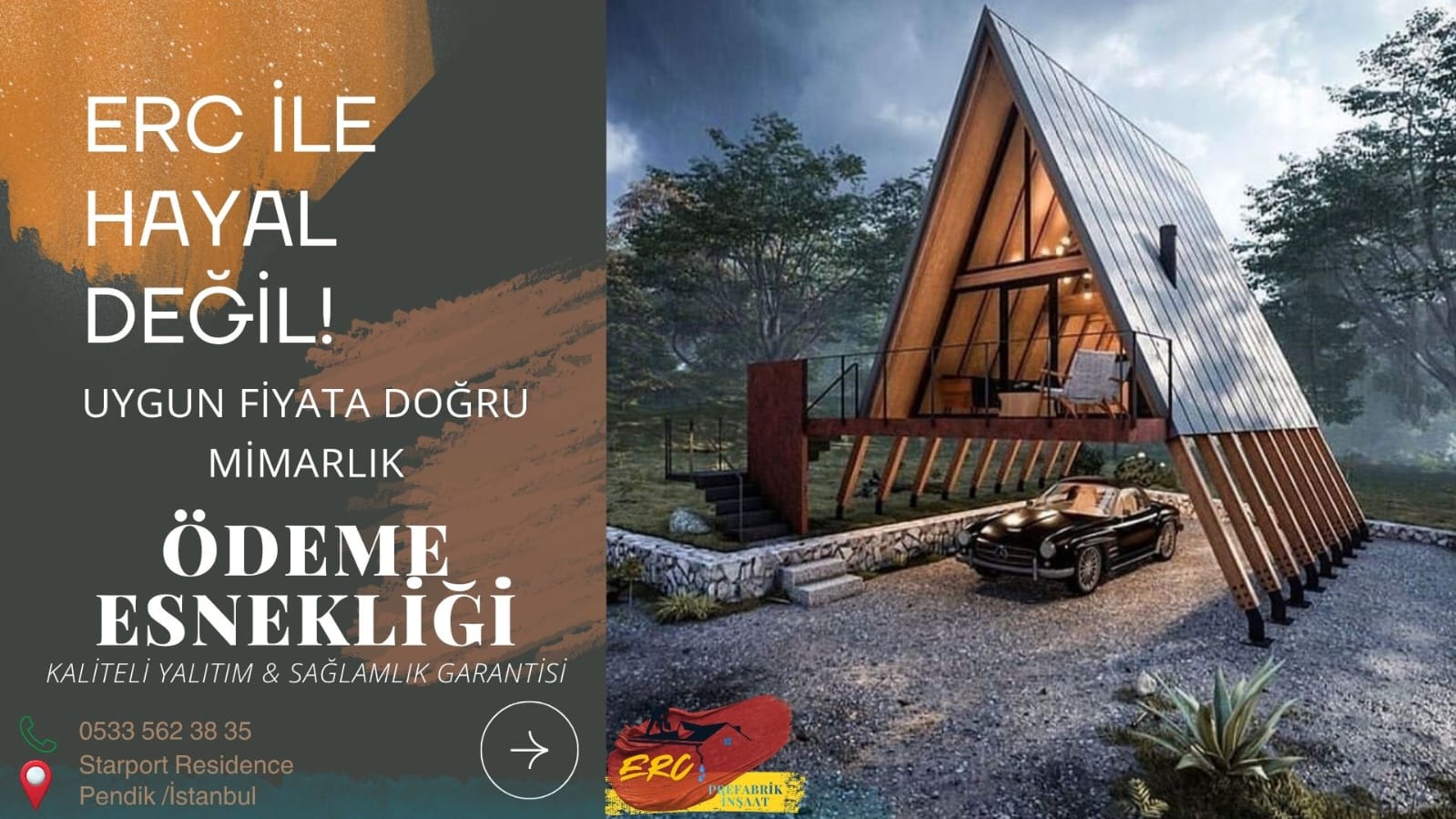 Konut Hayaline Pratik Çözüm: Erc Prefabrik’ten Taksitli Anahtar Teslim Ev Modeli